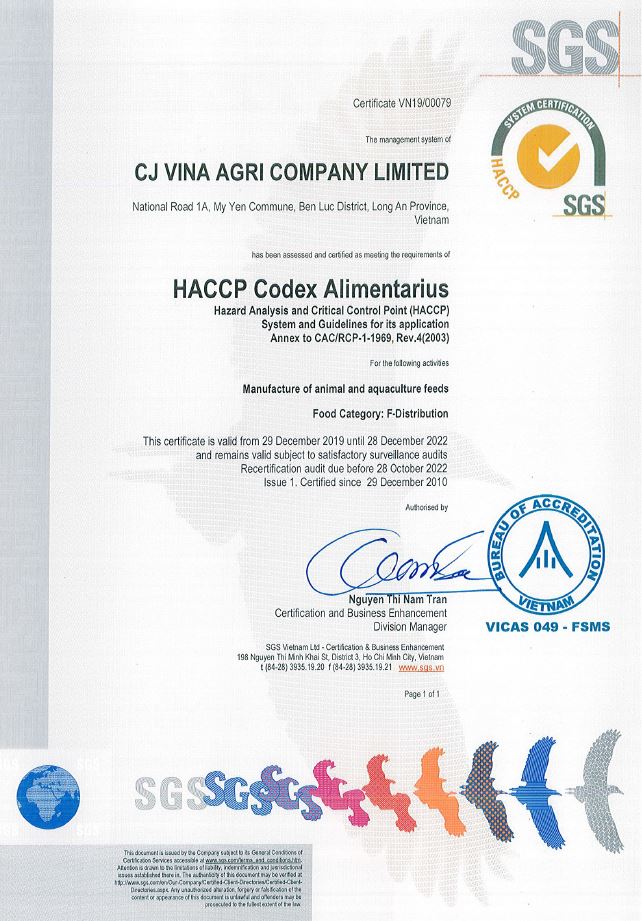 Long An Haccp Certificate
